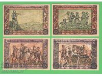 (¯`'•.¸NOTGELD (town Wittgensdorf) 1921 UNC -4 pcs. banknotes ¯)