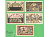 (¯`'•.¸NOTGELD (city Zeulenroda) 1921 UNC -5 pcs. banknotes '´¯)