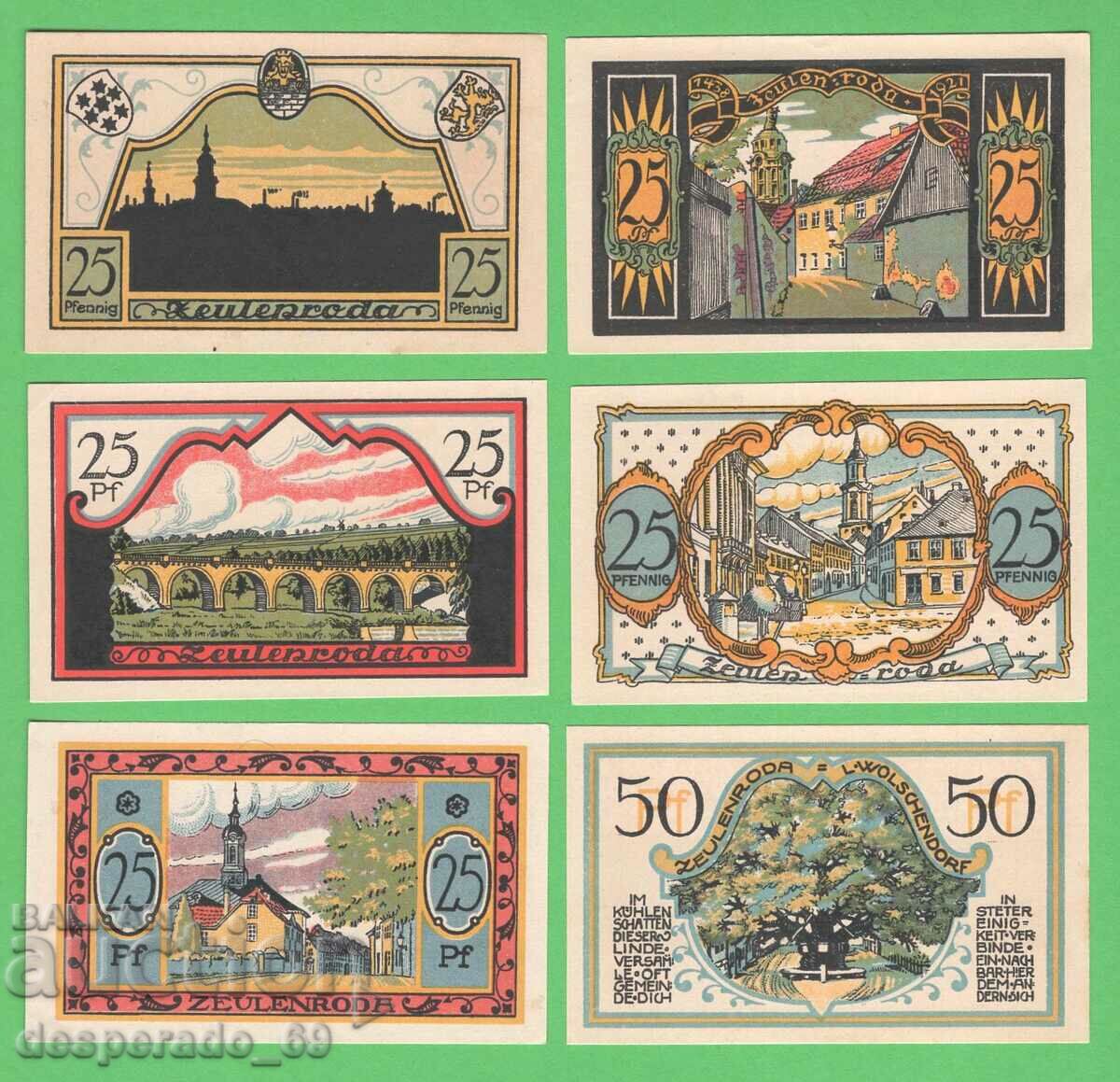 (¯`'•.¸NOTGELD (city. Zeulenroda) 1921 UNC -14 pcs. banknotes ´¯)