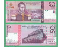 (¯`'•.¸ HAITI 50 gourdes 2014 (comemorativă) UNC ¸.•'´¯)