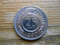 25 cents 1990 - Guyana