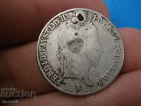 Сребърна монета 20 кройцера 1845