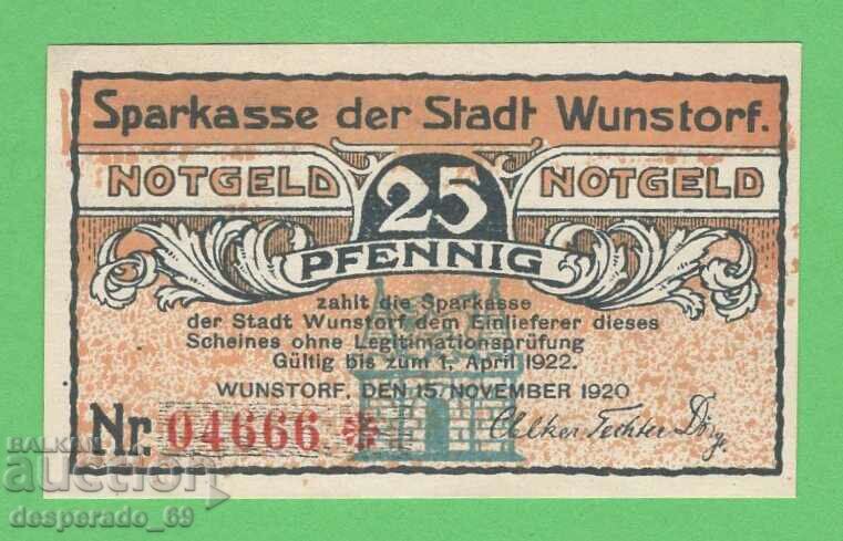 (¯`'•.¸NOTGELD (city of Wunstorf ) 1920 UNC -25 pfennig¸.•'´¯) with price 2.50 BGN | € 1.28 (¯`'•.¸NOTGELD (city of Wunstorf ) 1920 UNC -25 pfennig¸.•'´¯) with price 2.50 BGN | € 1.28