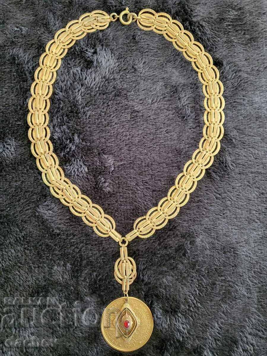 Cordon aurit cu pendar popular colier bijuterii costum 1905.