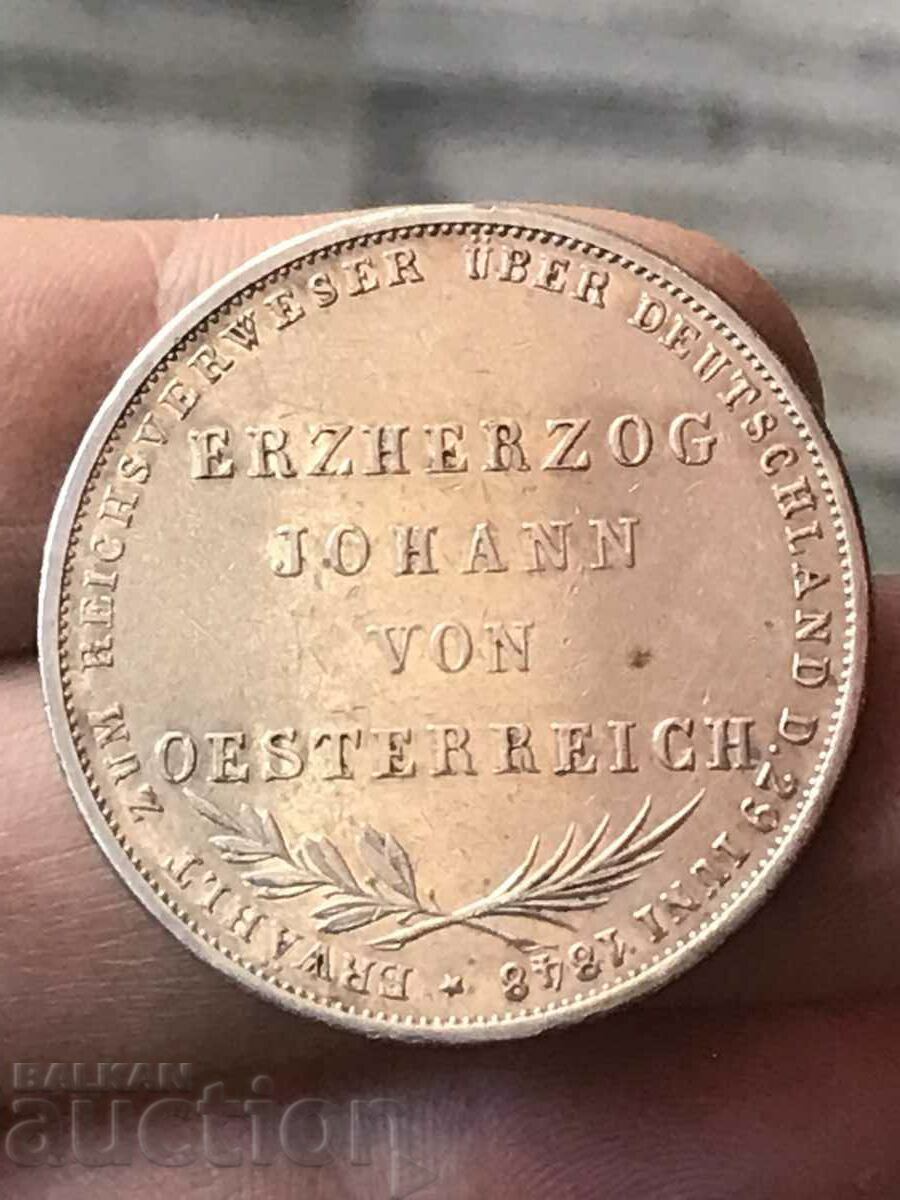 Germany Frankfurt 2 guilder thaler 1848 silver quality with price 287.00 BGN | € 146.74