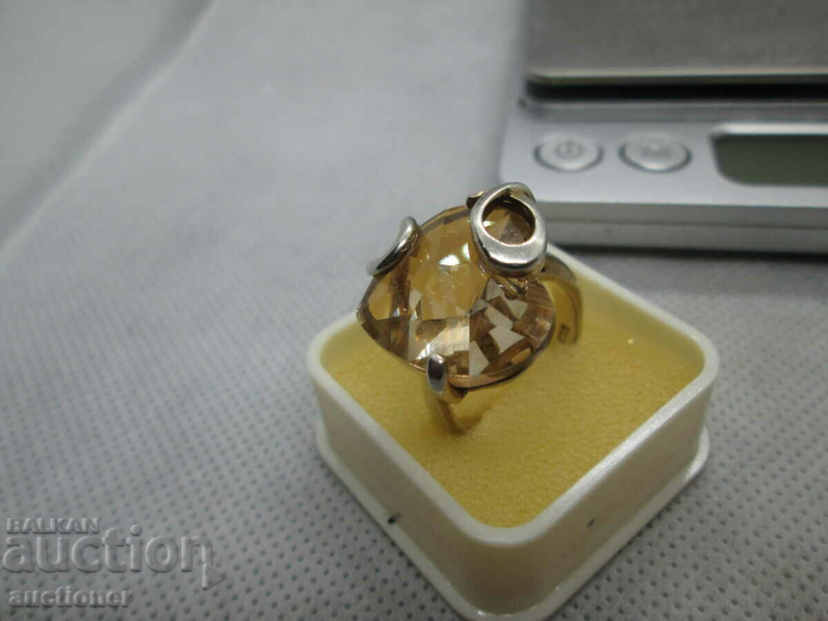 SILVER RING WITH ZIRCONIA-IRIS STERLING SILVER RING - 5