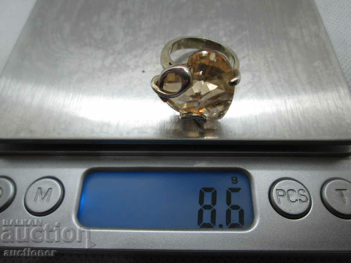 SILVER RING WITH ZIRCONIA-IRIS STERLING SILVER RING - 6