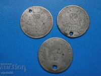 Три стари сребърни монети 10 кройцера 1767 , 1771