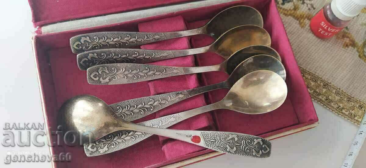 Wonderful melchior spoons with gilding/USSR with price 60.00 BGN | € 30.68 Wonderful melchior spoons with gilding/USSR with price 60.00 BGN | € 30.68