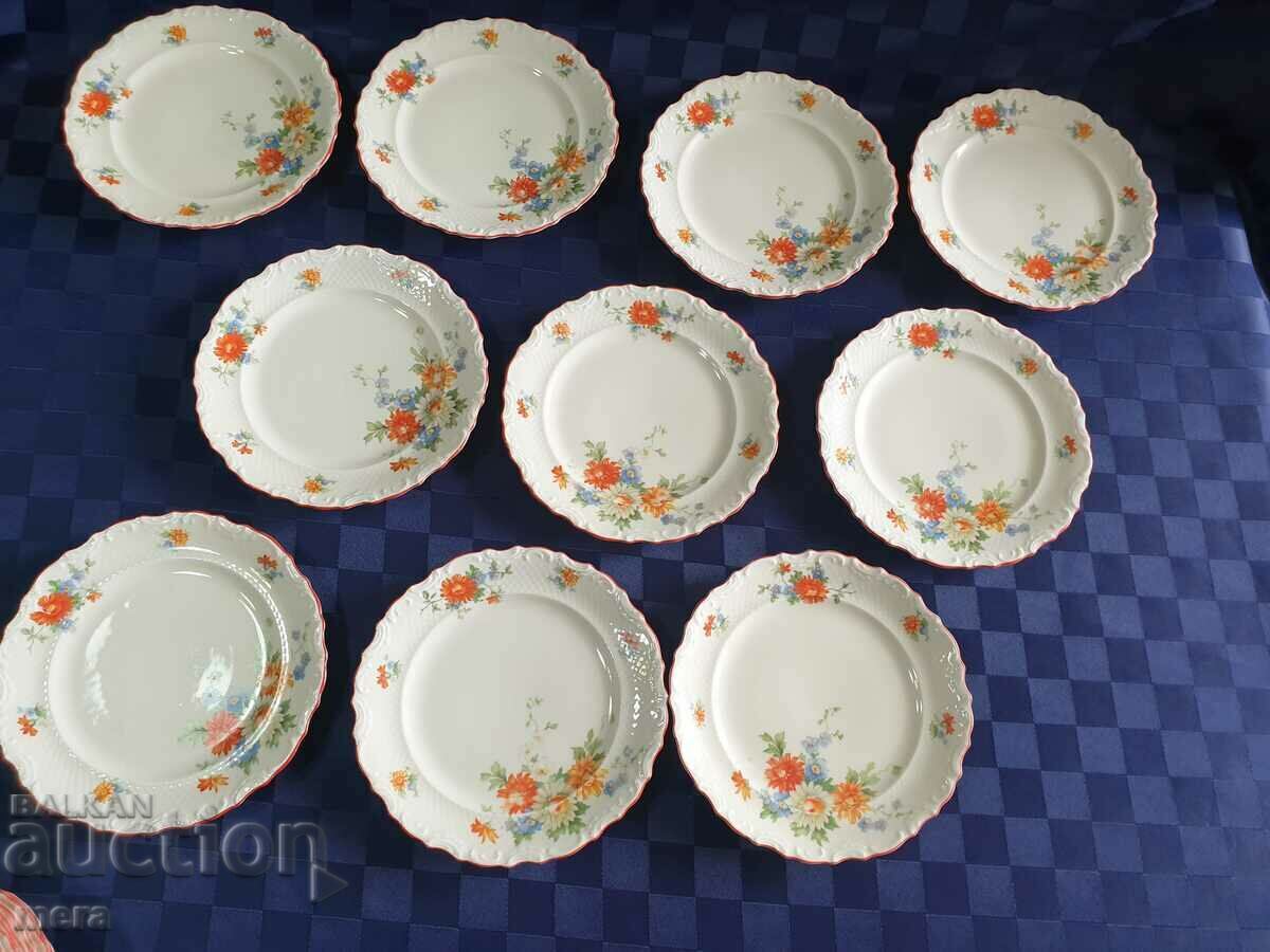 Antique porcelain baroque plates - Schumann - Bavaria - 5 Antique porcelain baroque plates - Schumann - Bavaria - 5