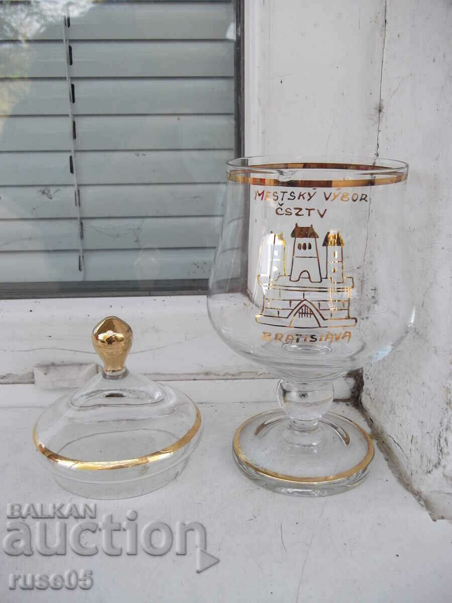 Auction Sugar bowl "BRATISLAVA" glass Auction Sugar bowl "BRATISLAVA" glass