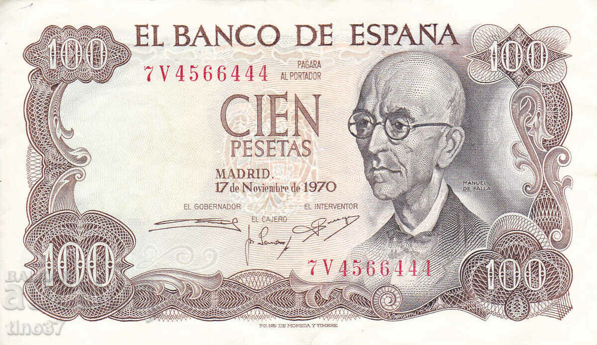 tino37- SPAIN - 100 PESETAS - 1970 - XF with price 4.30 BGN | € 2.20 tino37- SPAIN - 100 PESETAS - 1970 - XF with price 4.30 BGN | € 2.20