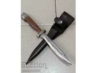 Combat knife with military number plate, baked bakelite