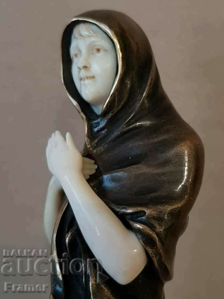 Through the storm sculpture France 19th century bronze and ivory - 6 Through the storm sculpture France 19th century bronze and ivory - 6