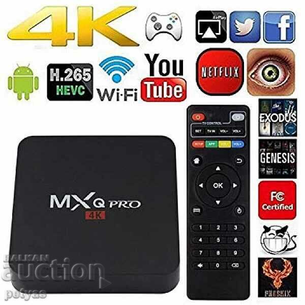 TV box MXQ PRO/1GB RAM, 8GB ROM/ WiFi, 4K + TV+ταινίες