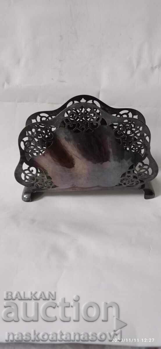 Silver plated napkin holder