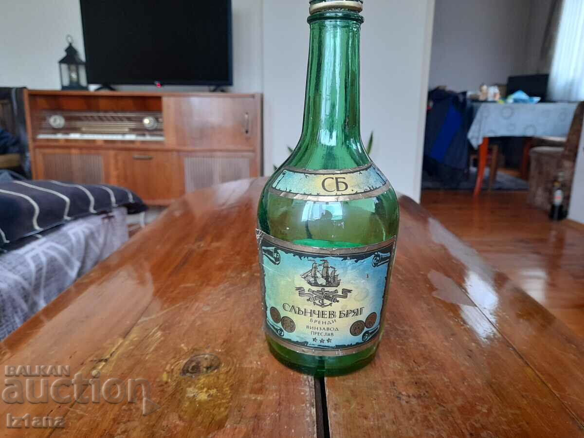 Old bottle of cognac Sunny Beach