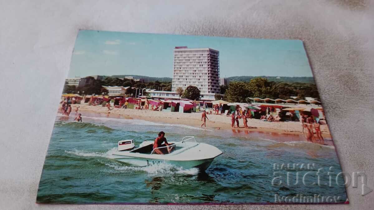 Пощенска картичка Златни пясъци Плажът 1982