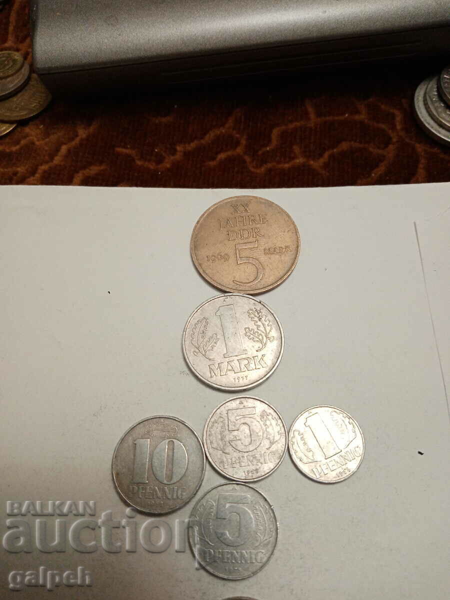 GERMANY COINS, GDR - 19 pieces - BGN 5 with price 5.00 BGN | € 2.56