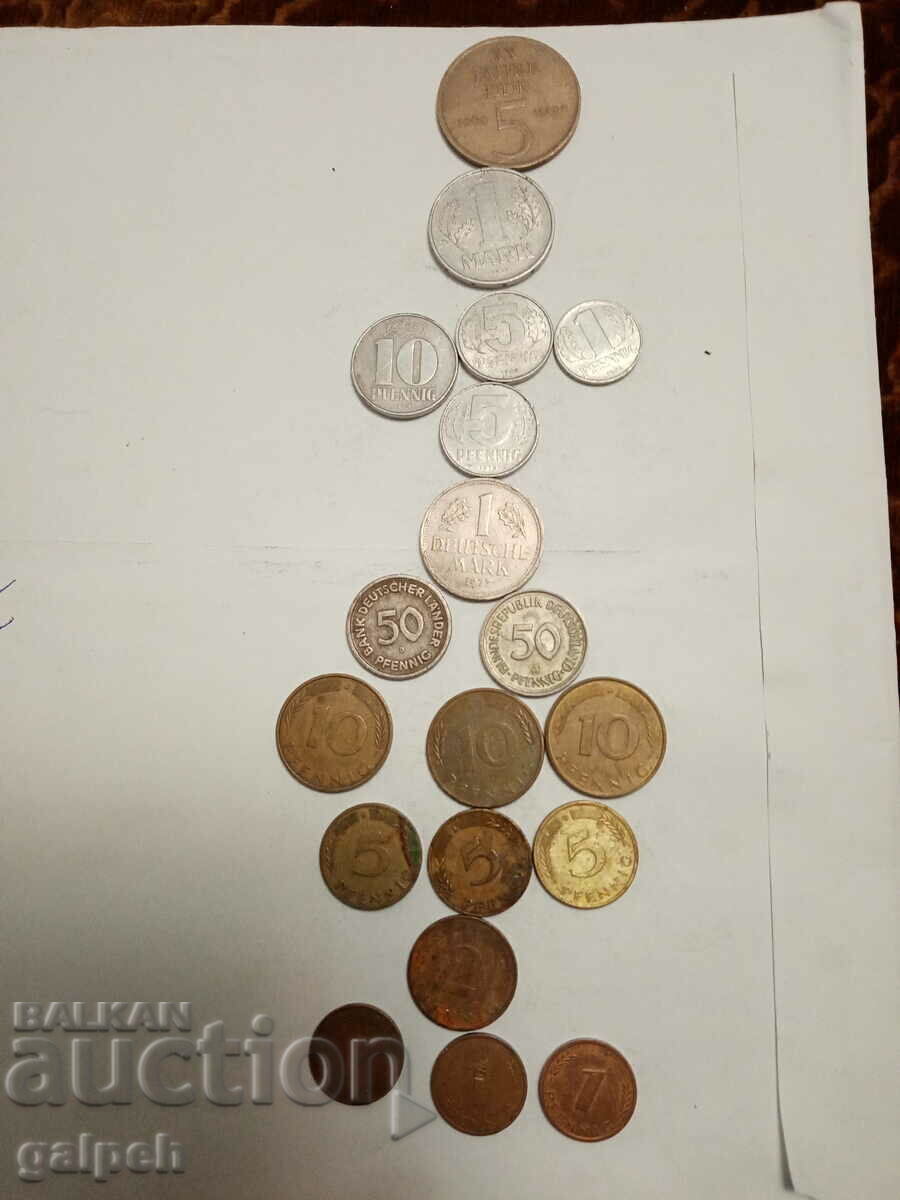 ΝΟΜΙΣΜΑΤΑ ΓΕΡΜΑΝΙΑΣ, ΛΔΓ - 19 τεμάχια - 5 λέβα ΝΟΜΙΣΜΑΤΑ ΓΕΡΜΑΝΙΑΣ, ΛΔΓ - 19 τεμάχια - 5 λέβα