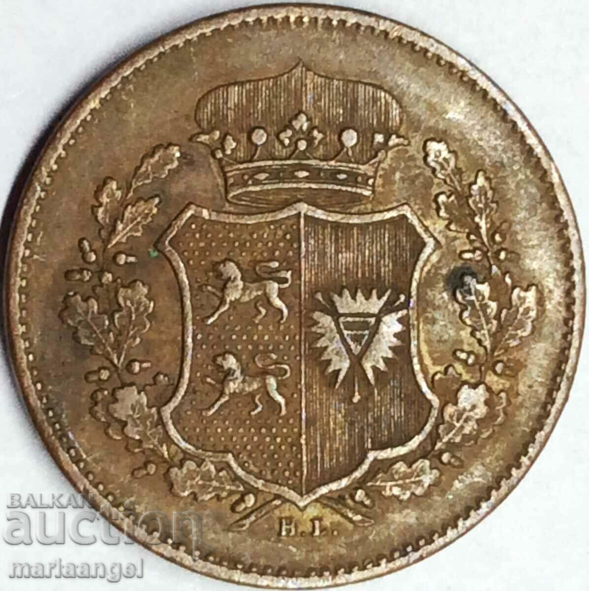 Шлезвиг-Холщайн 1 зекслинг 1850 Германия 27мм 9,59г Rare