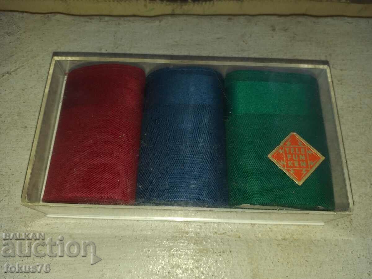 Auction Set of three luxury silk men's handkerchiefs Auction Set of three luxury silk men's handkerchiefs