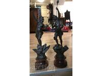 Antique metal French figures, statues