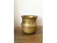 Old brass flower pot