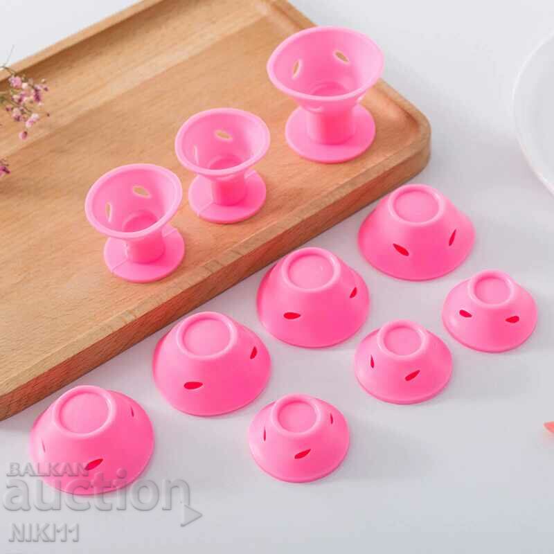 Silicone hair rollers 10 pcs. Kit