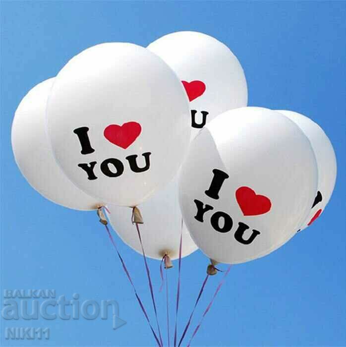 5 pcs. Balloons with the inscription I Love You