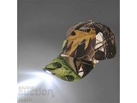 LED Шапка с козирка с 5 светлодиода + батерии слънчева шапка