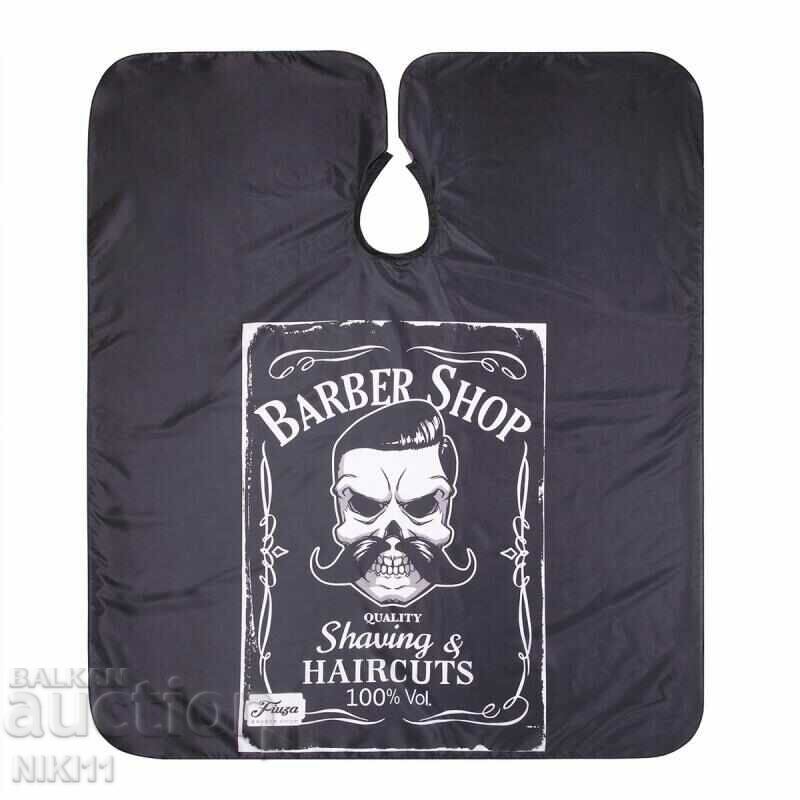 Barber apron, cape in black