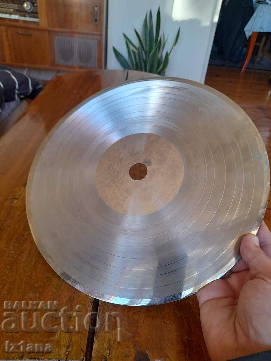 Delivery of Old metal gramophone record, matrix Delivery of Old metal gramophone record, matrix