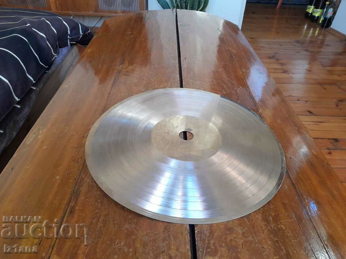 Old metal gramophone record, matrix Old metal gramophone record, matrix