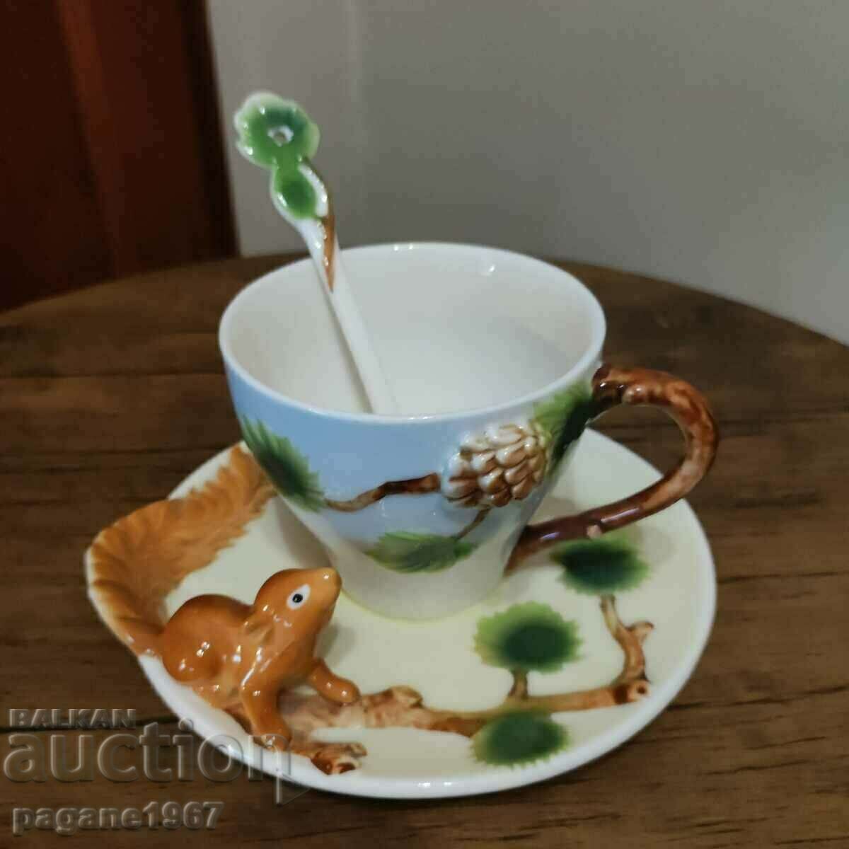 Collectible 3D Squirrel Porcelain Mug