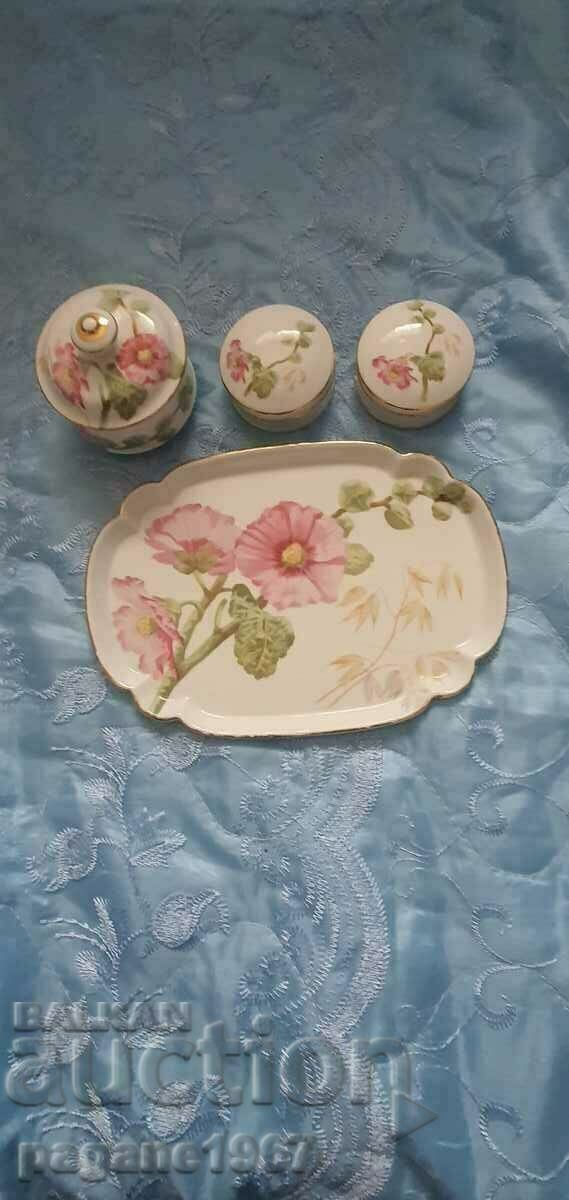 Limoges porcelain tray and jewelry
