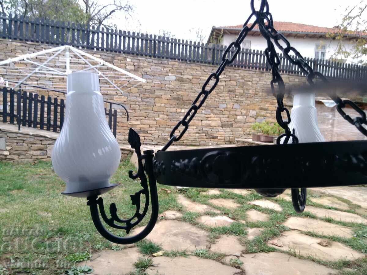 Delivery of Old chandelier, wrought iron lampshade