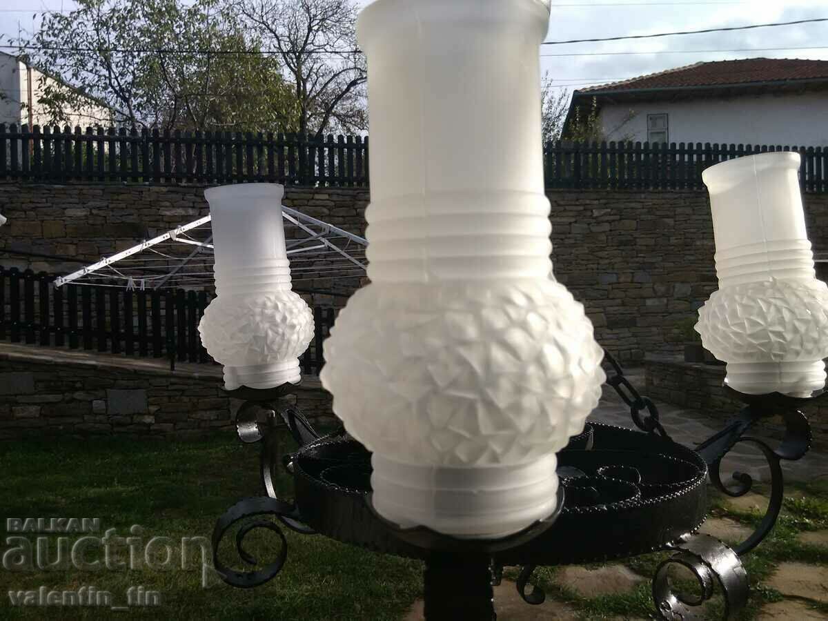 Vintage chandelier, wrought iron lampshade with price 199.00 BGN | € 101.75 Vintage chandelier, wrought iron lampshade with price 199.00 BGN | € 101.75