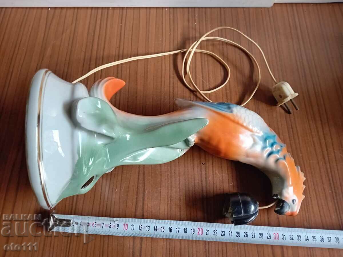 Auction OLD PARROT PORCELAIN LAMP Auction OLD PARROT PORCELAIN LAMP