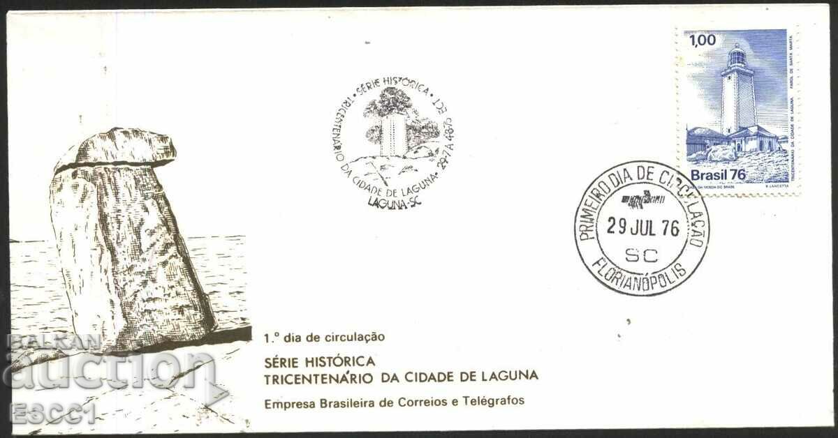 First day envelope History Lighthouse 1976 from Brazil