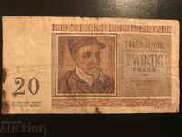 Belgium 20 francs 1956