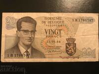 Belgia 20 de franci 1964