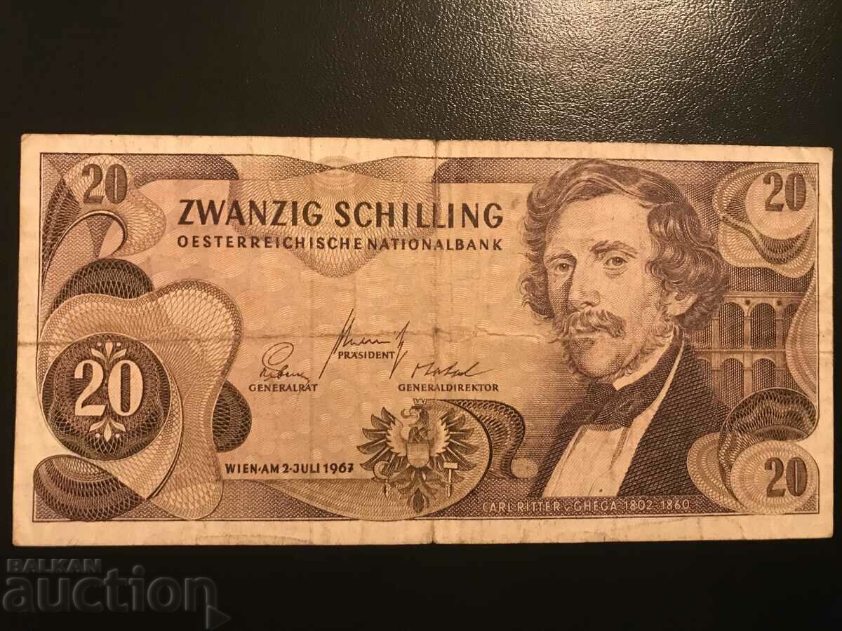 Австрия 20 шилинга 1967