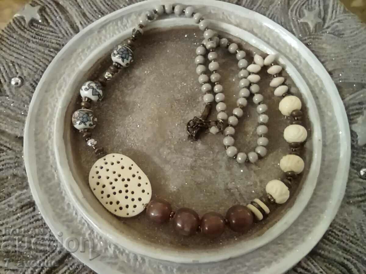 Old art necklace, bone, china and more, 11/15/2023 Old art necklace, bone, china and more, 11/15/2023