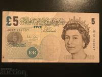 Marea Britanie Anglia 5 lire sterline Elizabeth