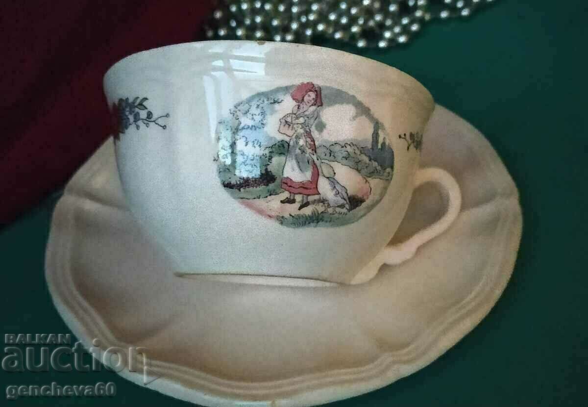 Колекционна Френска чаша за чай 19век/маркировка
