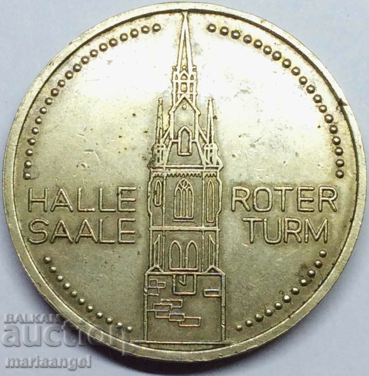 Medalia RDG Turnul Roșu 35mm Haale Saale Roter Turm
