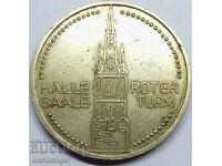 GDR Medal Red Tower 35mm Haale Saale Roter Turm