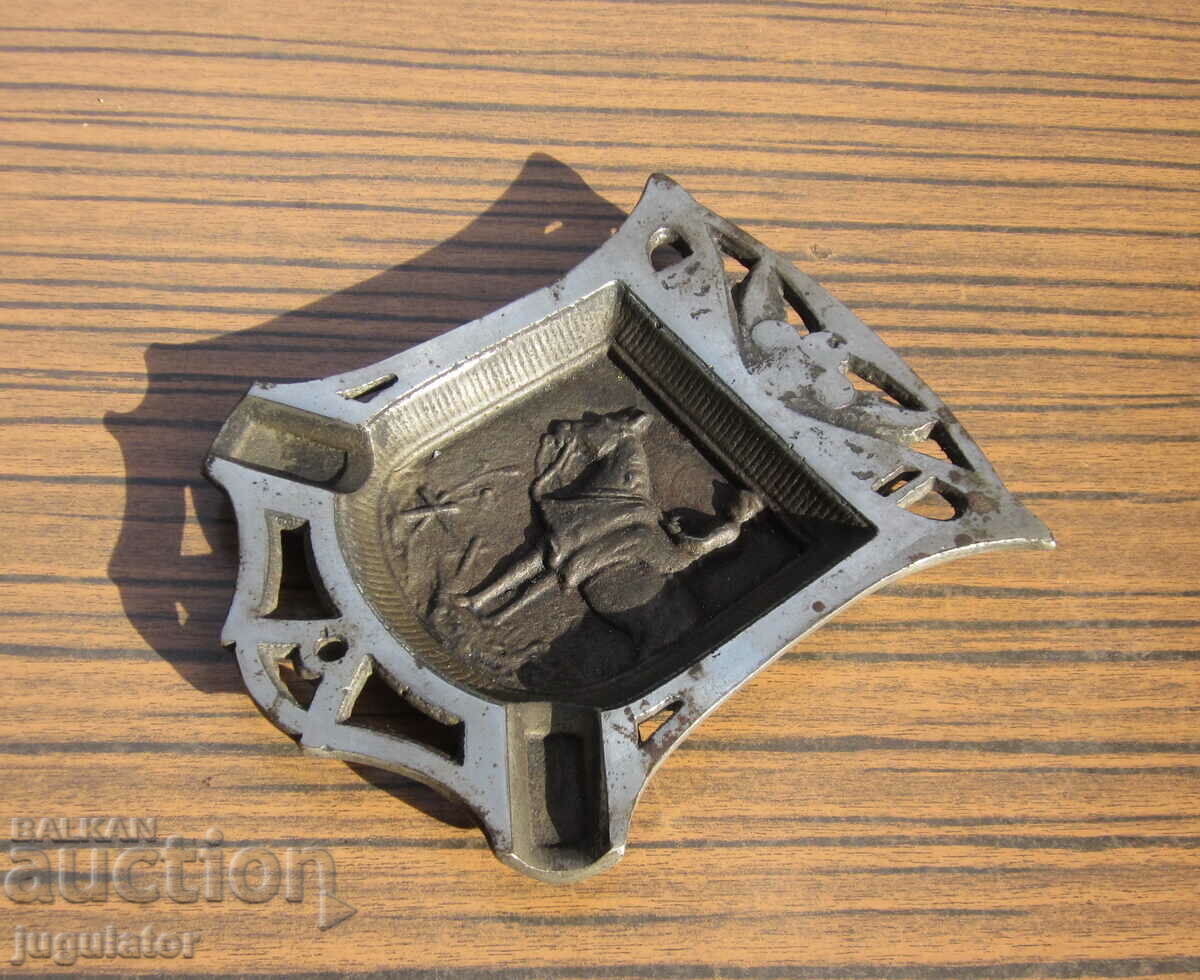 Auction vintage German marked cast iron ashtray with ornaments Auction vintage German marked cast iron ashtray with ornaments