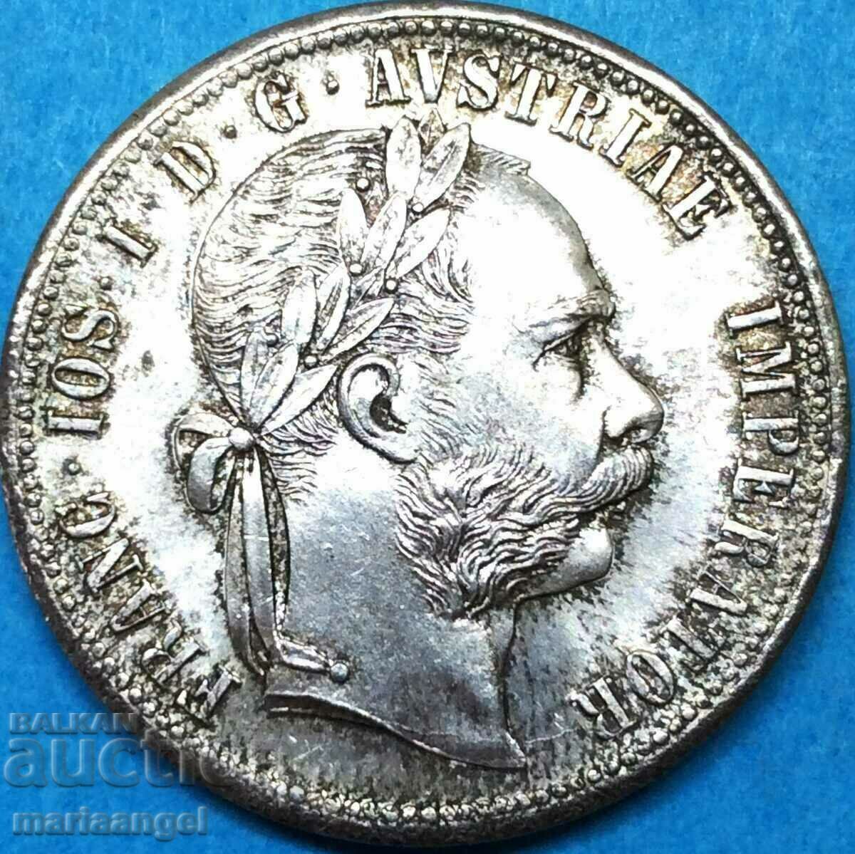Austria 1 Florin 1879 UNC Patina Argint - Lux!